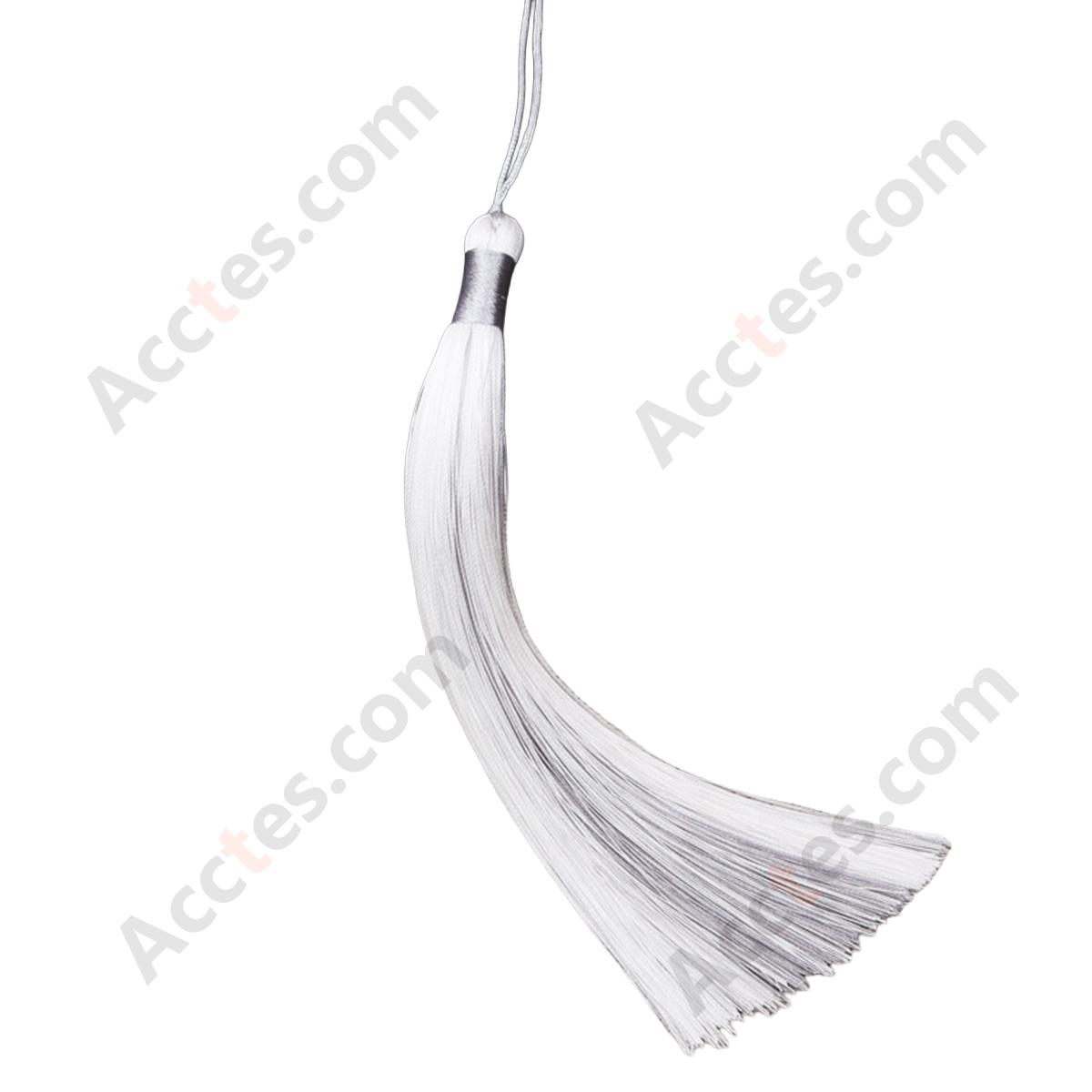 White & Gray Two-Tone Tassel Hanging Pendant Ornament