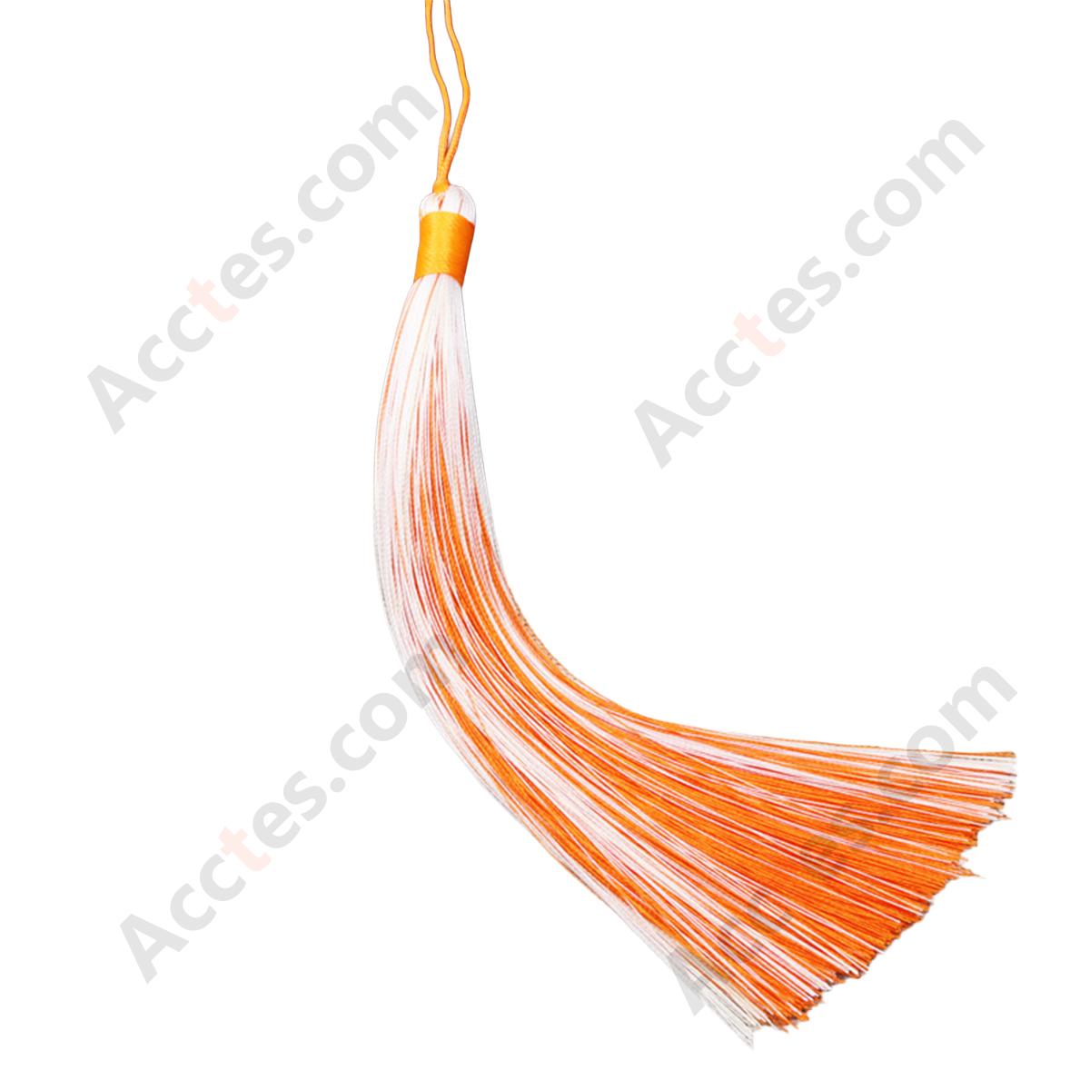White & Orange Two-Tone Tassel Hanging Pendant Ornament