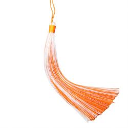 White & Orange Two-Tone Tassel Hanging Pendant Ornament