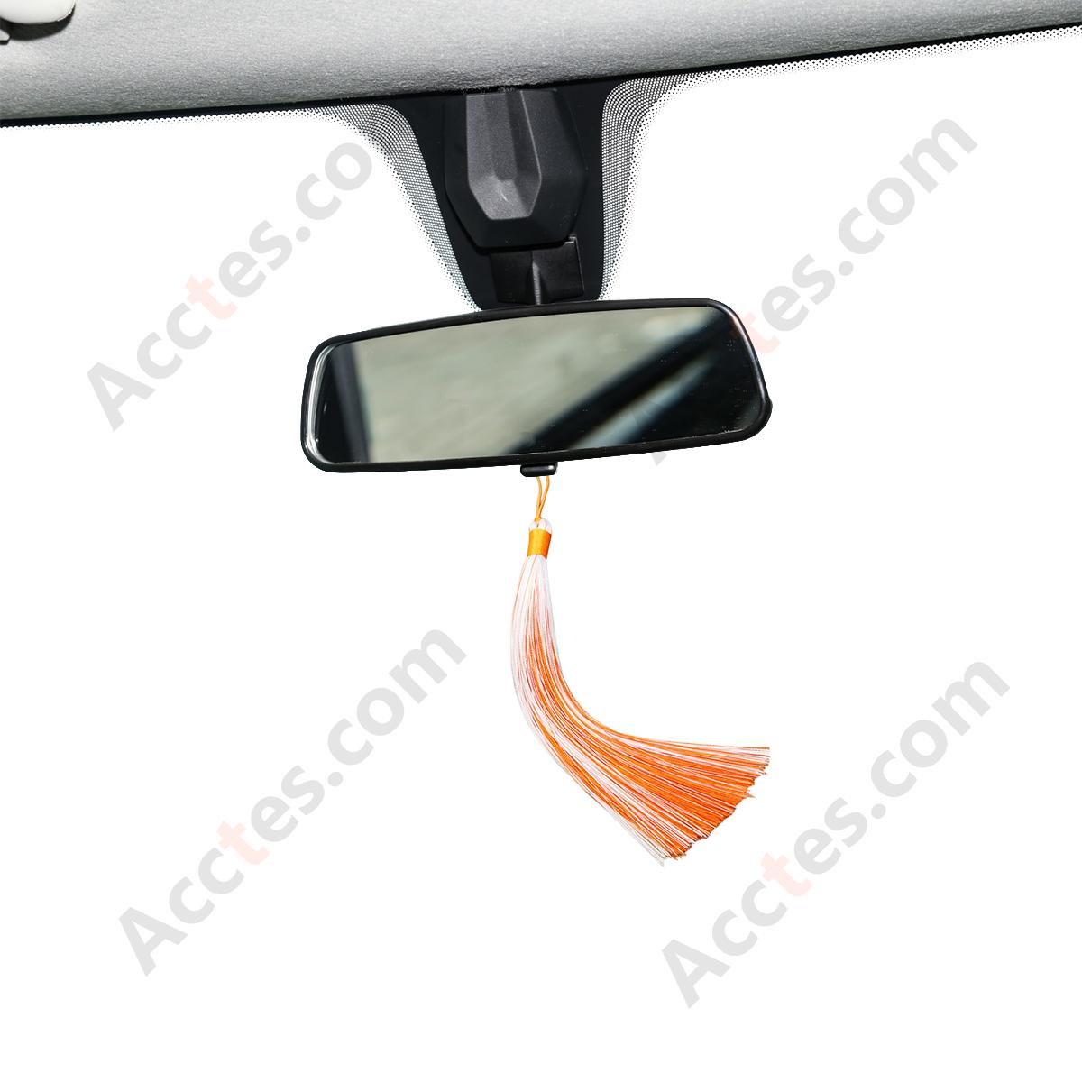 White & Orange Two-Tone Tassel Hanging Pendant Ornament