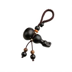 Small Embossed Waist Style Ebony Wood Gourd Pendant Ornament