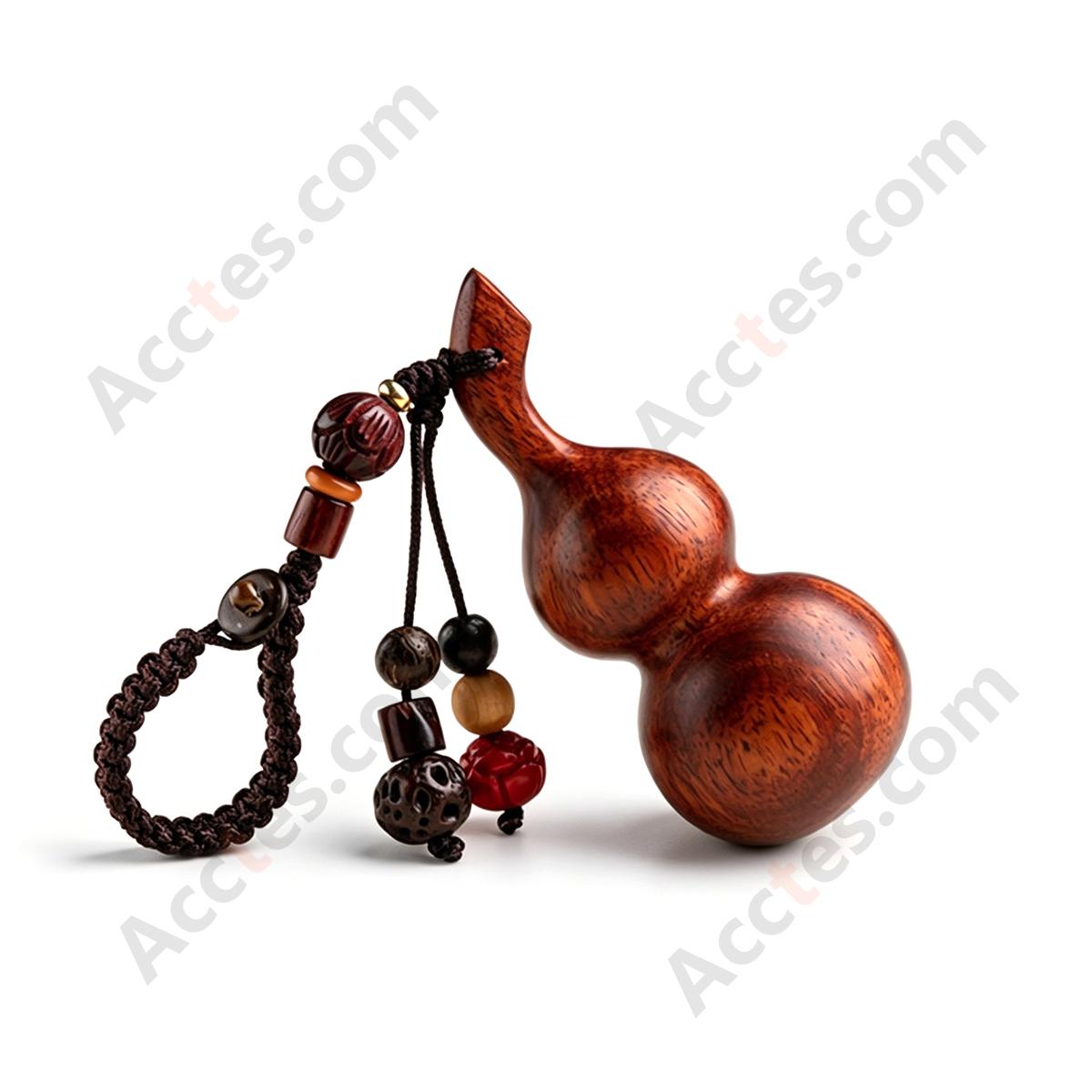 Large Purple Sandalwood Gourd Pendant with Loop Hanging Charm