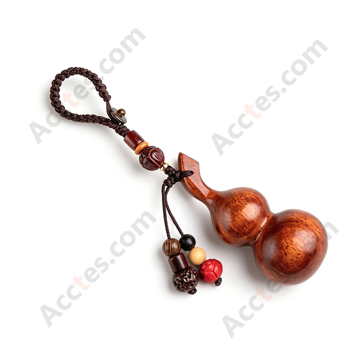 Large Purple Sandalwood Gourd Pendant with Loop Hanging Charm