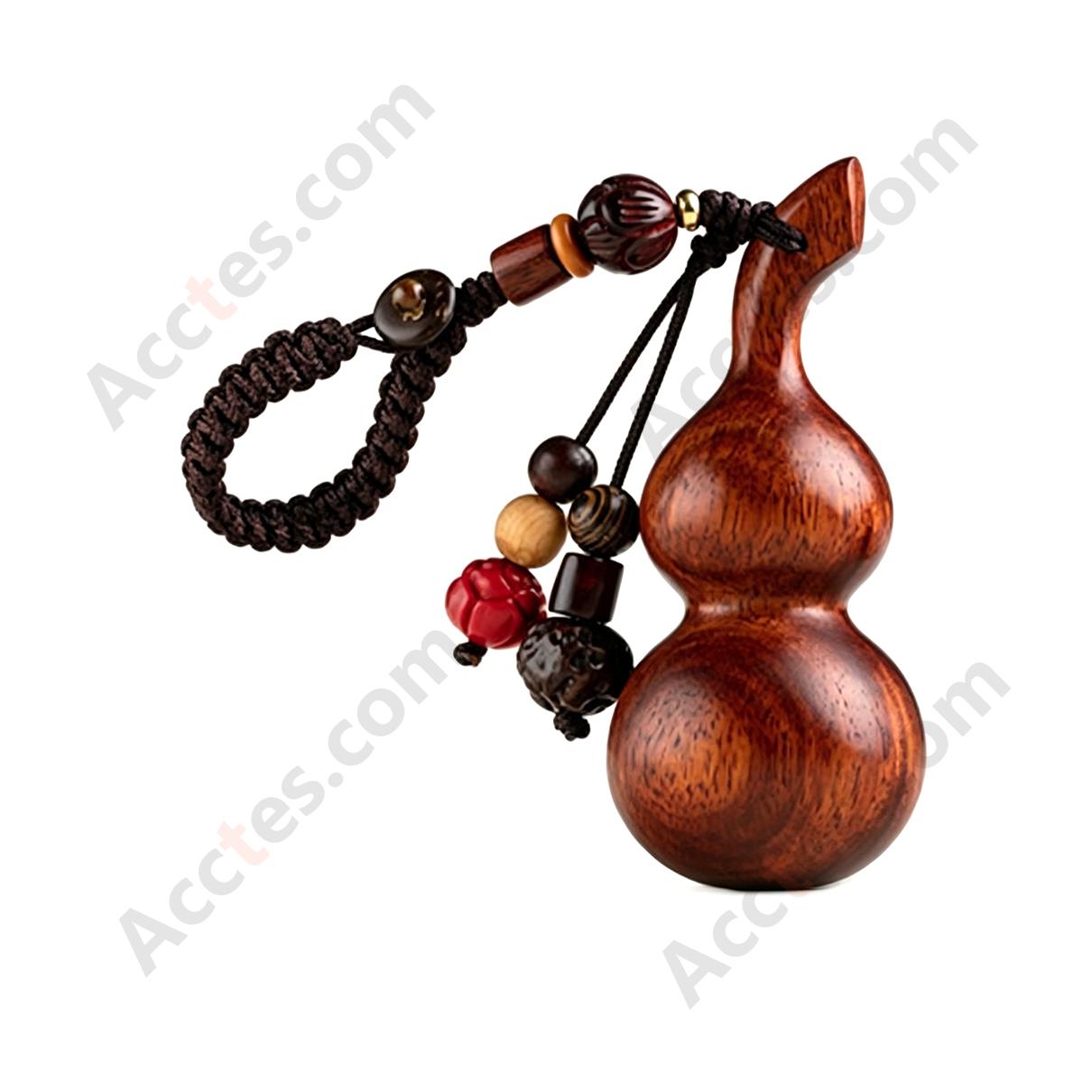 Large Purple Sandalwood Gourd Pendant with Loop Hanging Charm