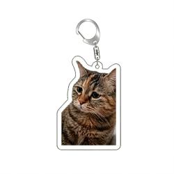 Funny Expression Orange Cat Resin Car Keychain Pendant wronged