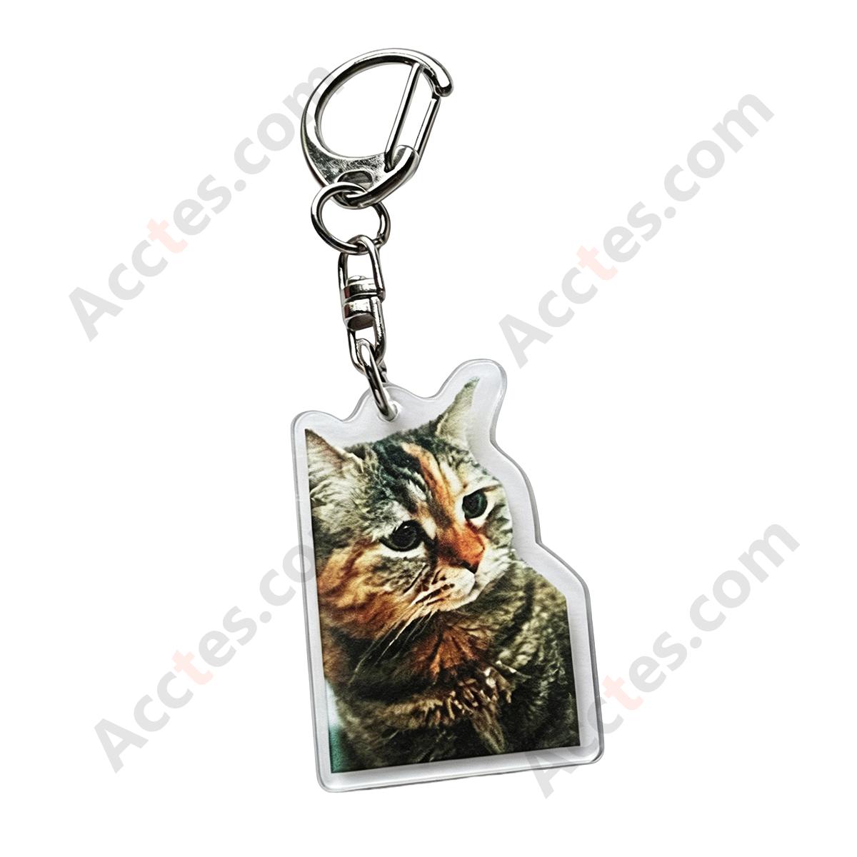 Funny Expression Orange Cat Resin Car Keychain Pendant wronged