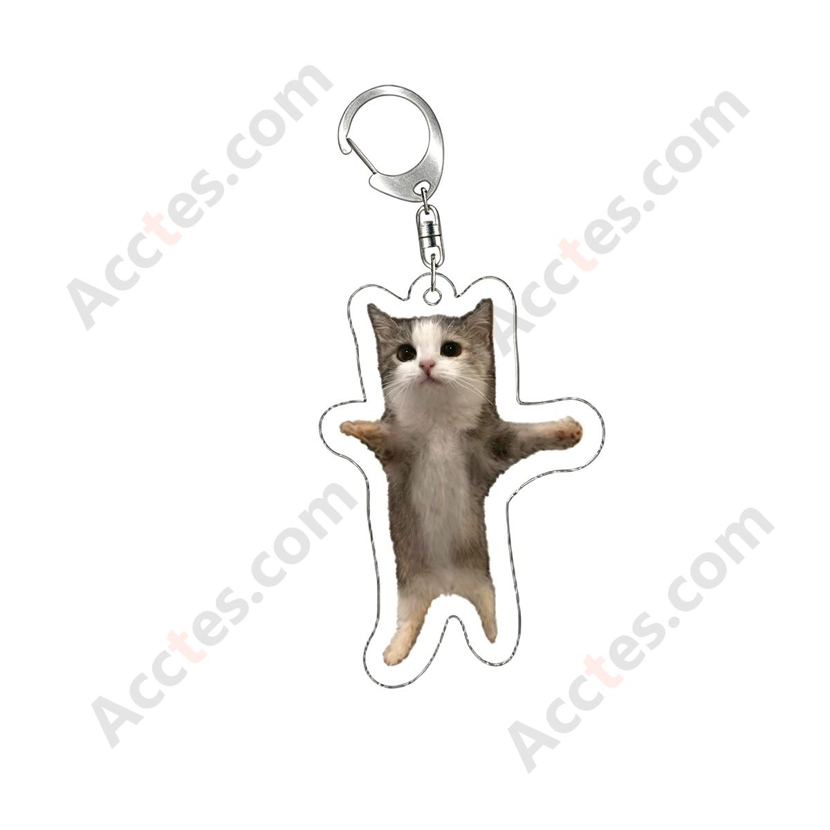 Happy Expression Kitten 3D Resin Car Keychain Pendant
