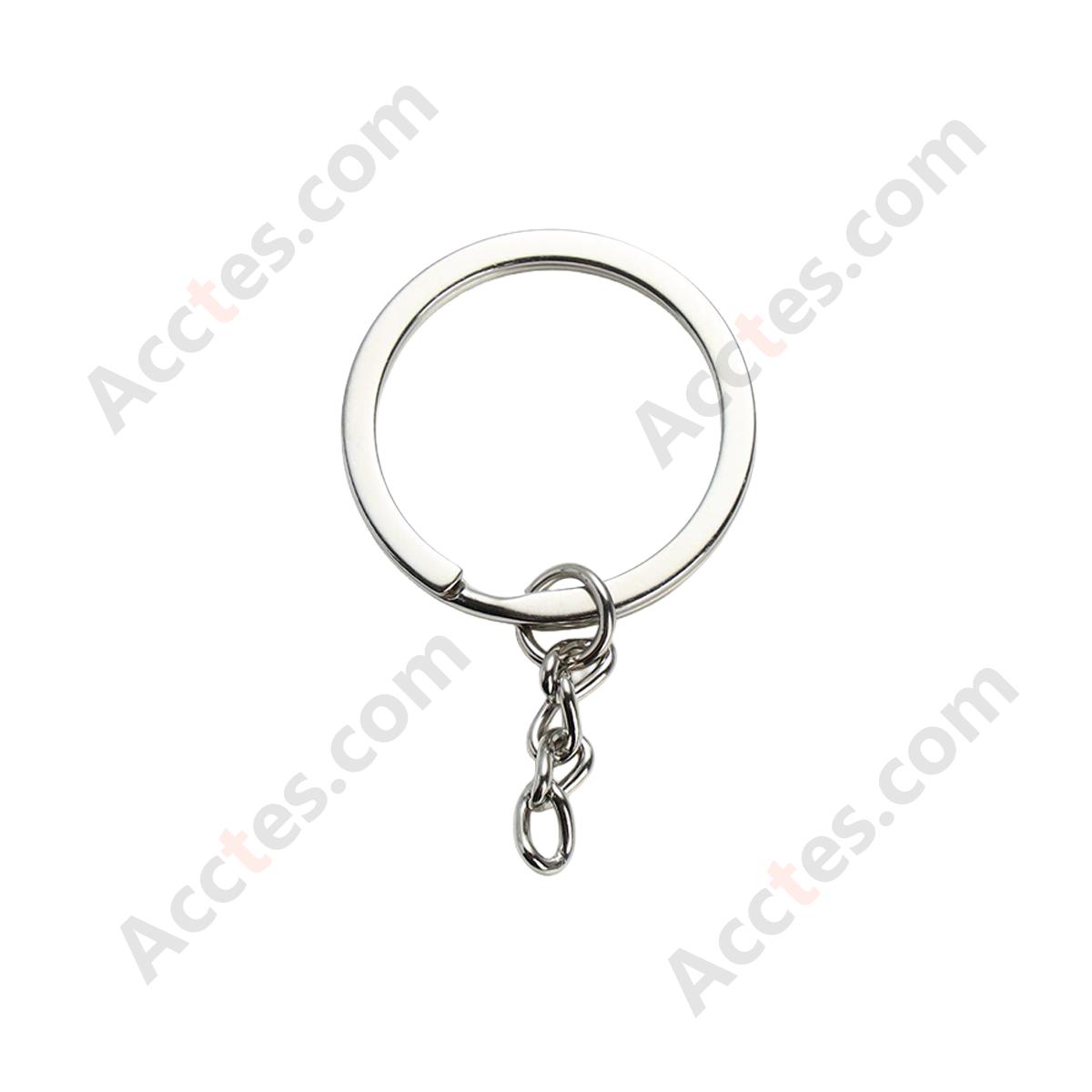 Flat Split Key Ring with Chain