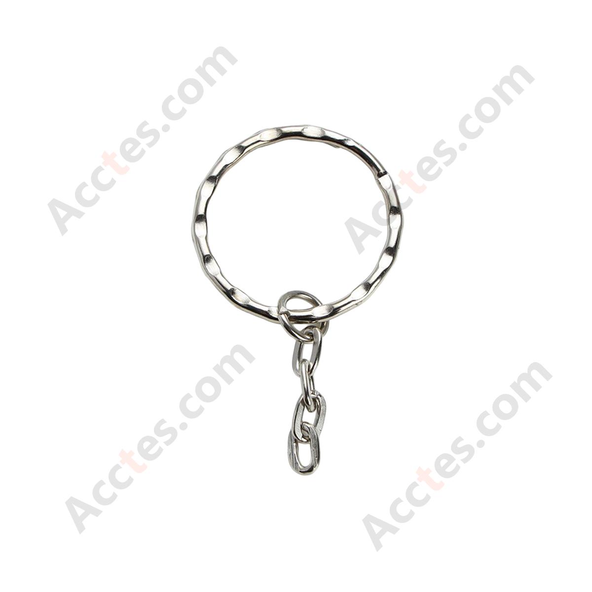 Embossed Split Key Ring with Chain
