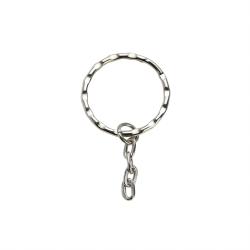 Embossed Split Key Ring with Chain