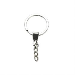 Flat Split Key Ring with Alloy Head Chain