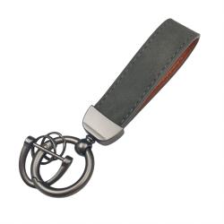Navy Blue Premium Suede Keychain Lanyard with Gunmetal Hardware