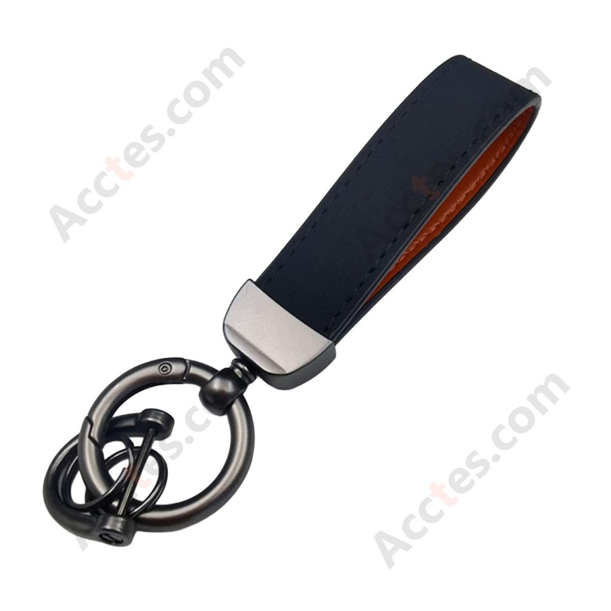 Black Premium Suede Keychain Lanyard with Gunmetal Hardware