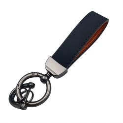 Black Premium Suede Keychain Lanyard with Gunmetal Hardware