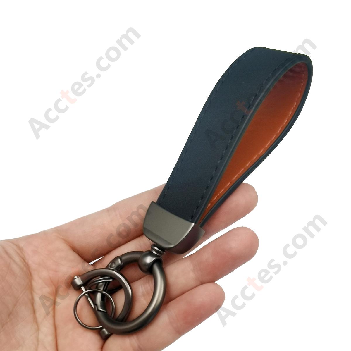 Black Premium Suede Keychain Lanyard with Gunmetal Hardware