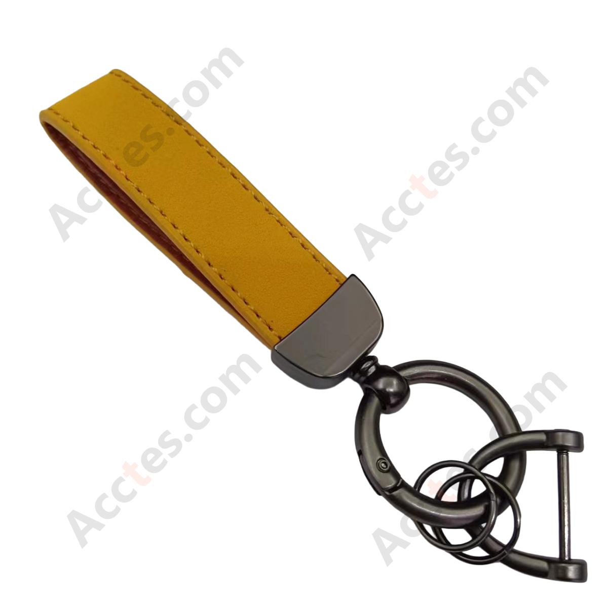 Yellow Premium Suede Keychain Lanyard with Gunmetal Hardware