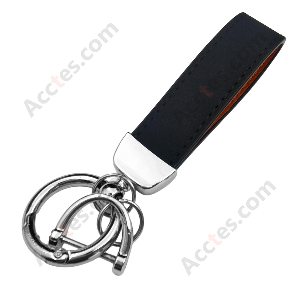Black Premium Suede Keychain Lanyard with Silver Hardware