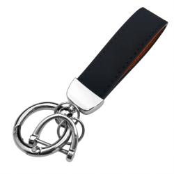 Black Premium Suede Keychain Lanyard with Silver Hardware