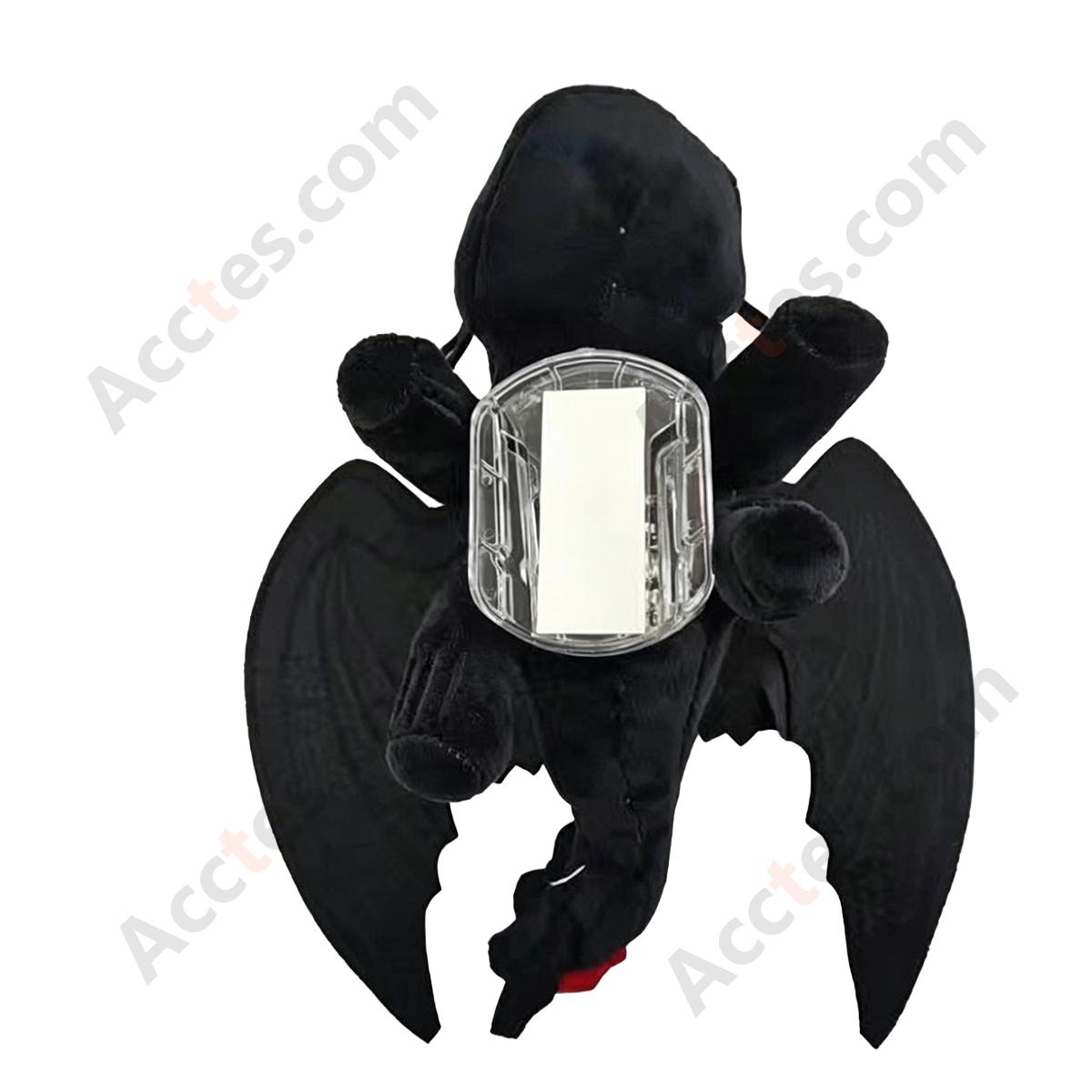 20cm Black Cartoon Dragon Figurine Car Roof Ornament with Quick-Detach Base