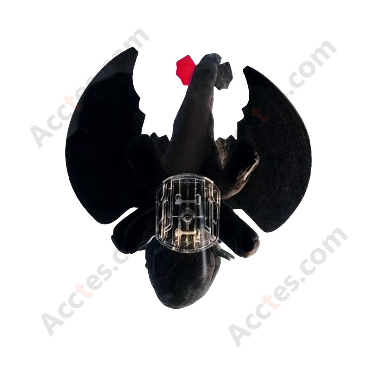 20cm Black Cartoon Dragon Figurine Car Roof Ornament with Quick-Detach Base