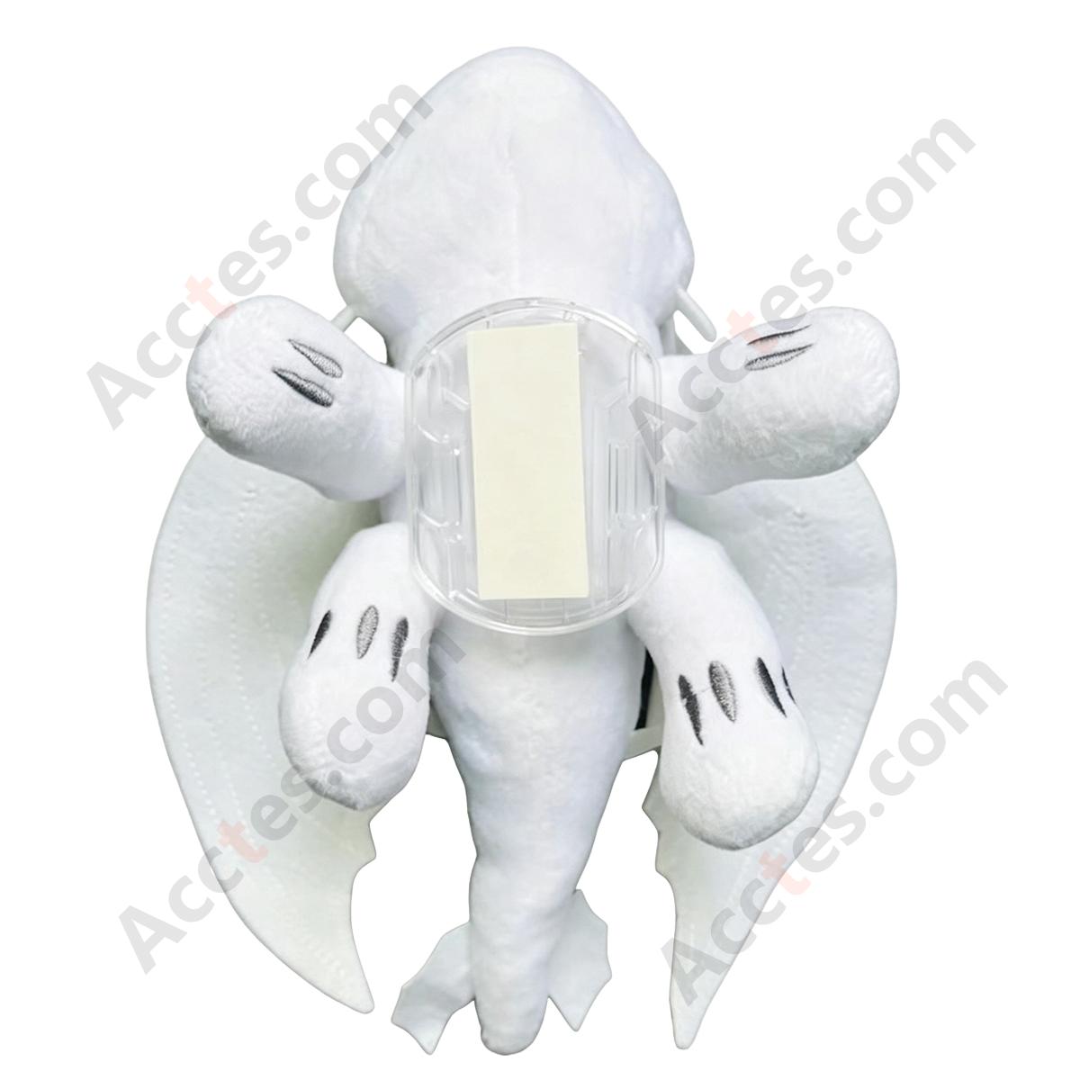 20cm White Cartoon Dragon Figurine Car Roof Ornament with Quick-Detach Base