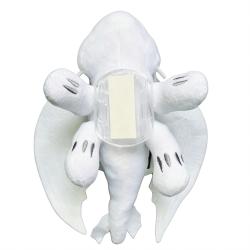 20cm White Cartoon Dragon Figurine Car Roof Ornament with Quick-Detach Base