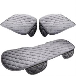 3Pcs Winter Plush Half-Backless Car Seat Cushion Set, Strap-Free Non-Slip