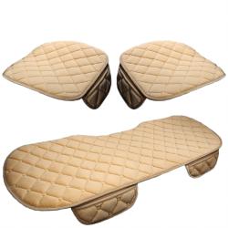 3Pcs Winter Plush Half-Backless Car Seat Cushion Set, Strap-Free Non-Slip
