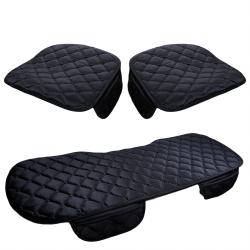 3Pcs Winter Plush Half-Backless Car Seat Cushion Set, Strap-Free Non-Slip