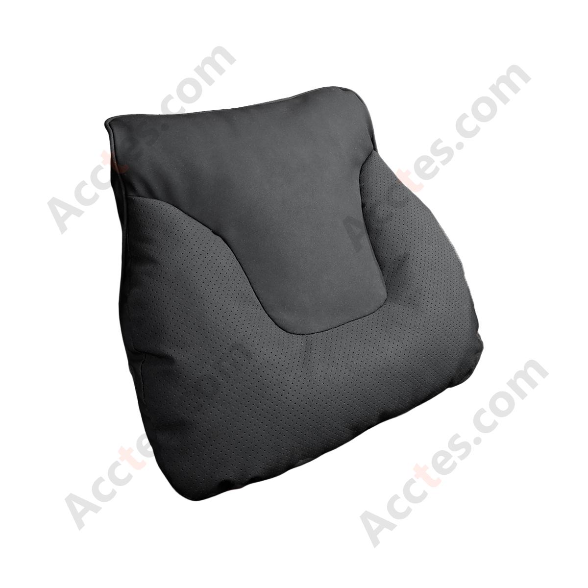 Bull Head Yacht Velvet Car Lumbar Support Pillow, Noble Black