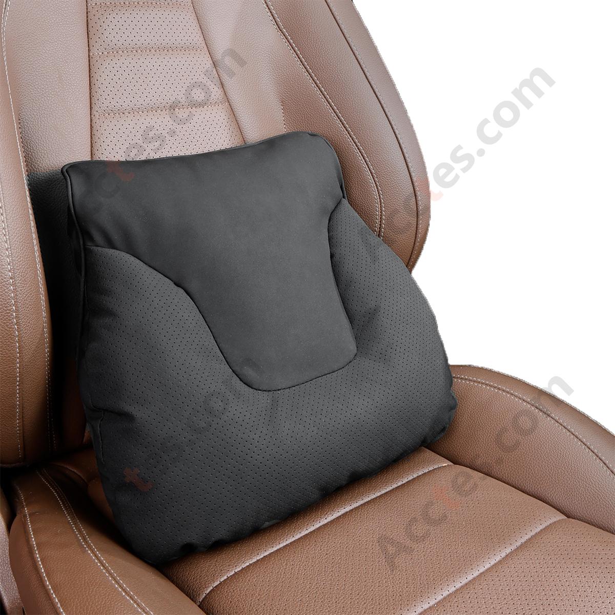 Bull Head Yacht Velvet Car Lumbar Support Pillow, Noble Black