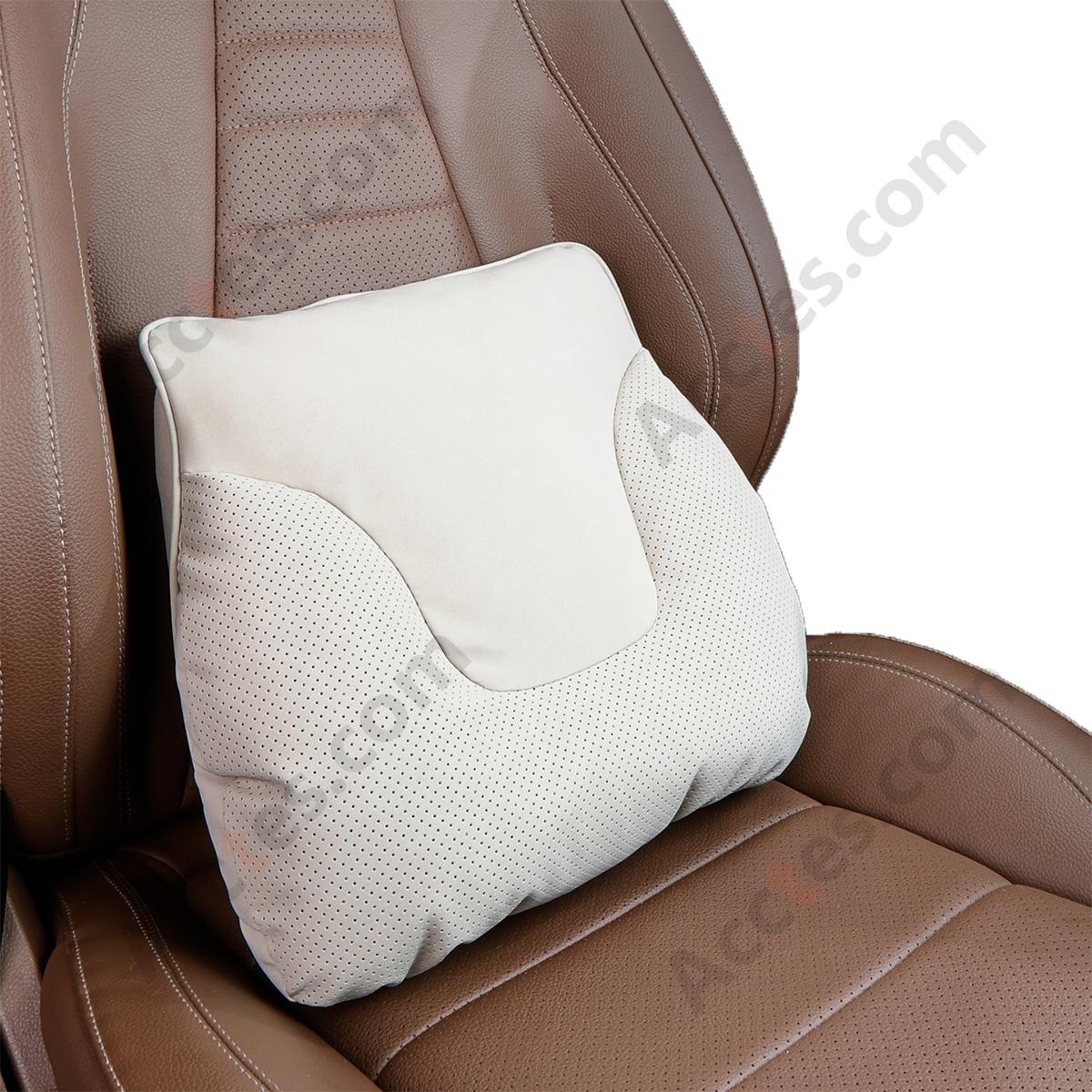 Bull Head Yacht Velvet Car Lumbar Support Pillow, Beige