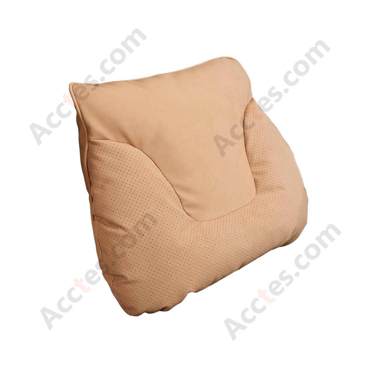 Bull Head Yacht Velvet Car Lumbar Support Pillow, Vintage Brown