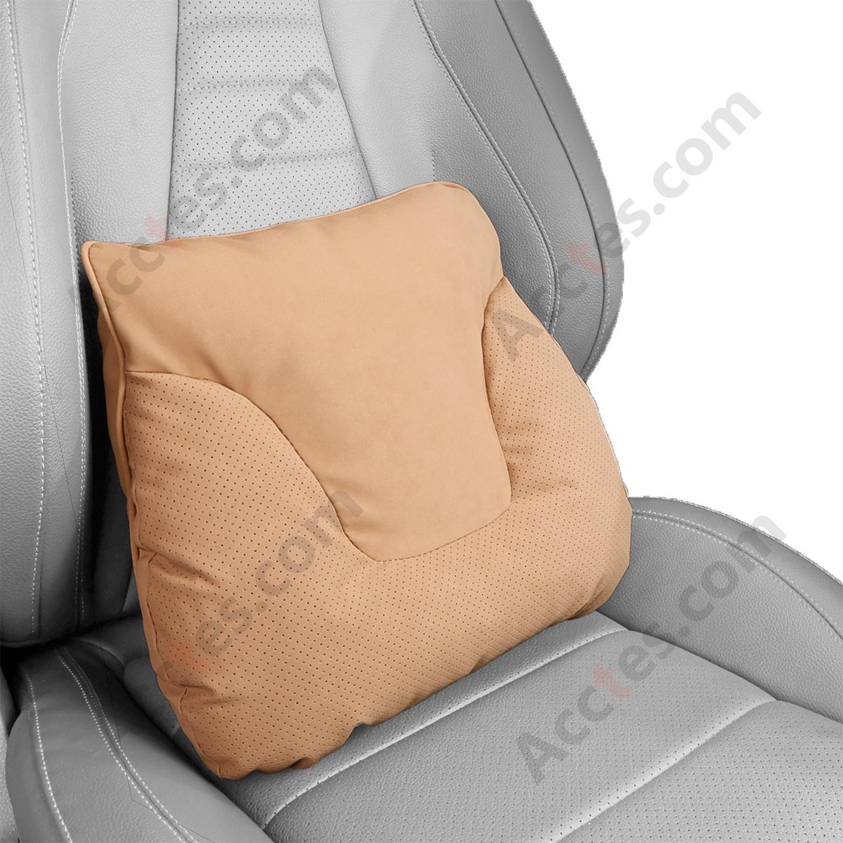Bull Head Yacht Velvet Car Lumbar Support Pillow, Vintage Brown
