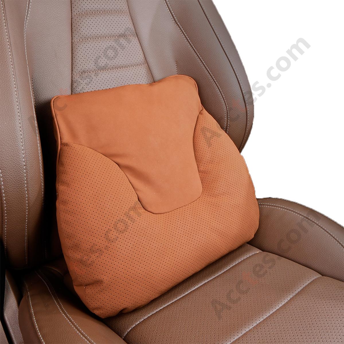 Bull Head Yacht Velvet Car Lumbar Support Pillow, Ideal Orange