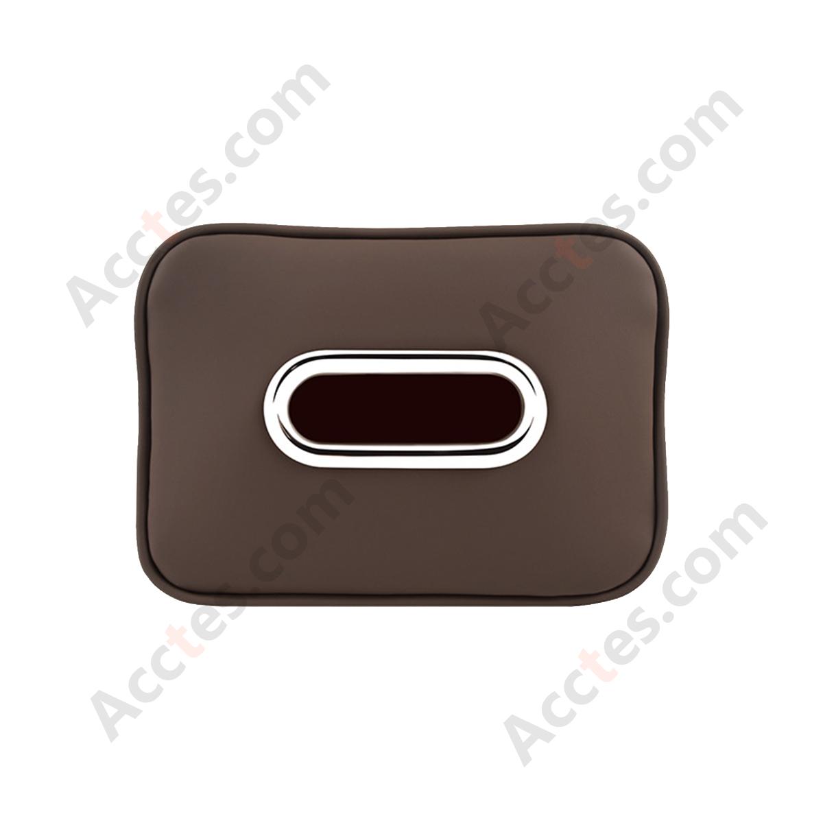 Leather Car Tissue Dispenser Box, Brown