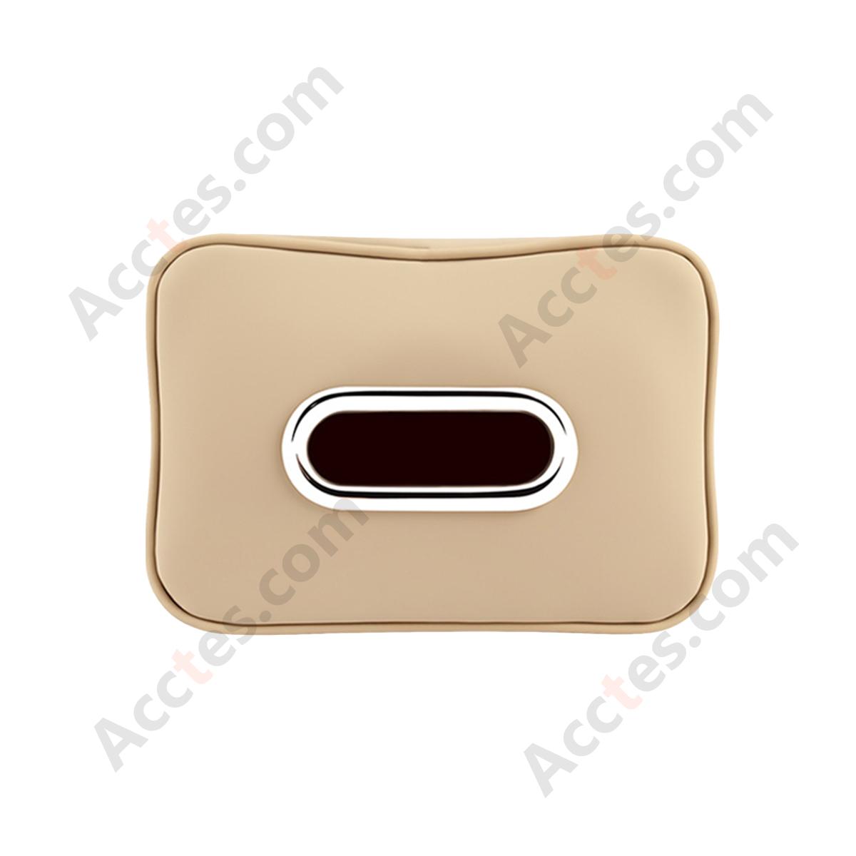 Leather Car Tissue Dispenser Box, Beige