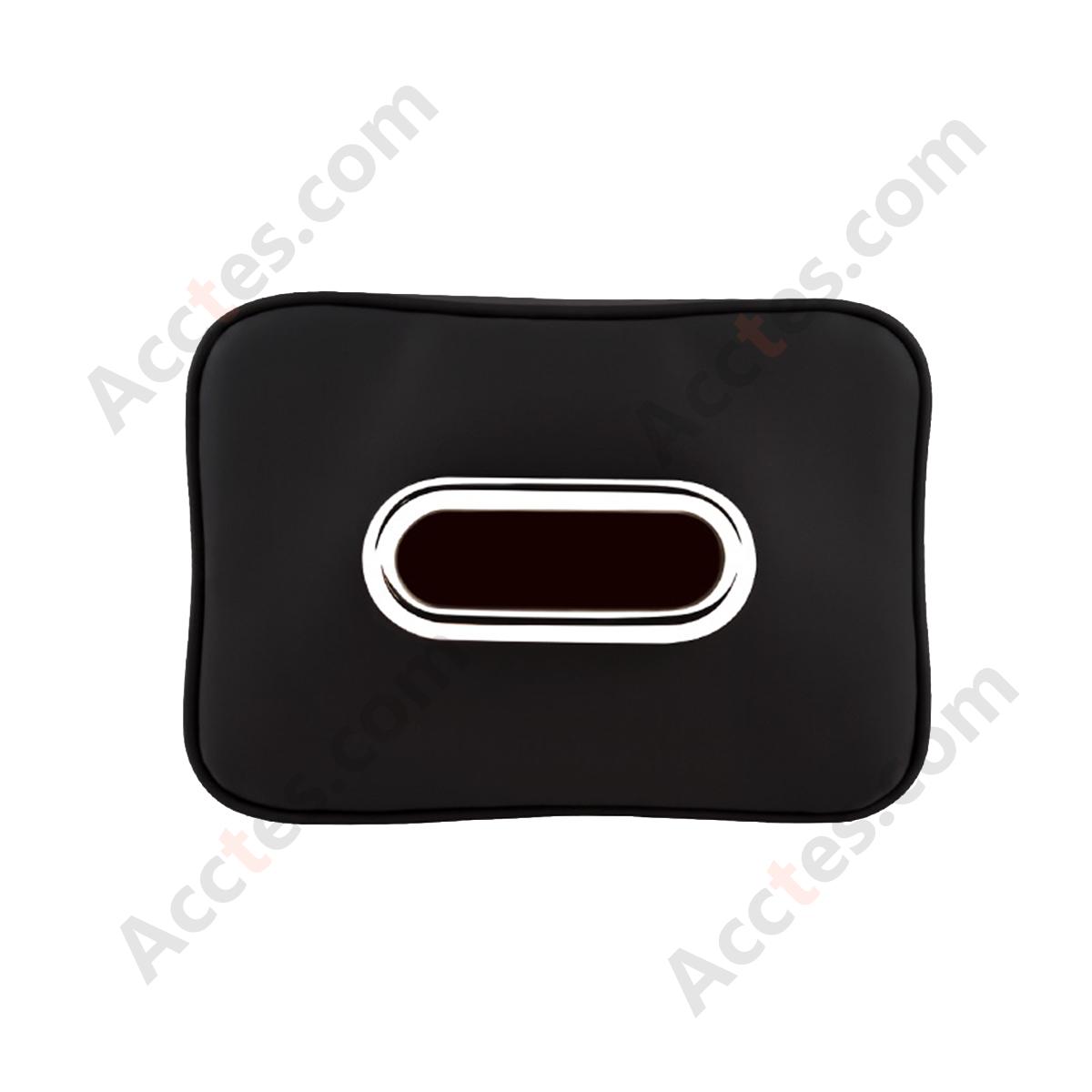 Leather Car Tissue Dispenser Box, Black