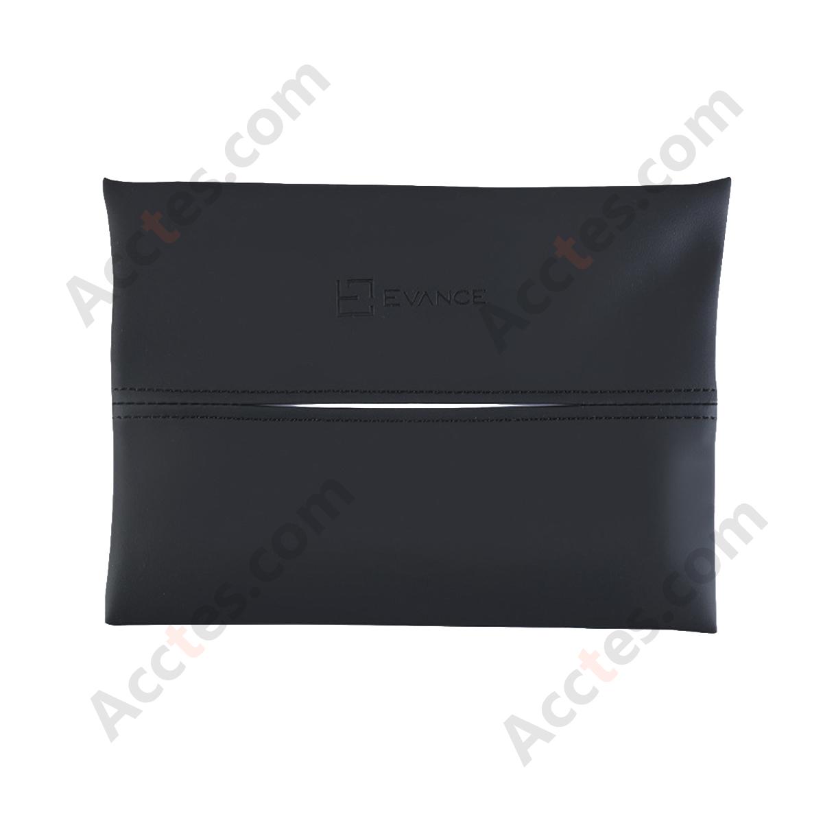 Cream Skin-Feel Car Tissue Pouch, Night Black