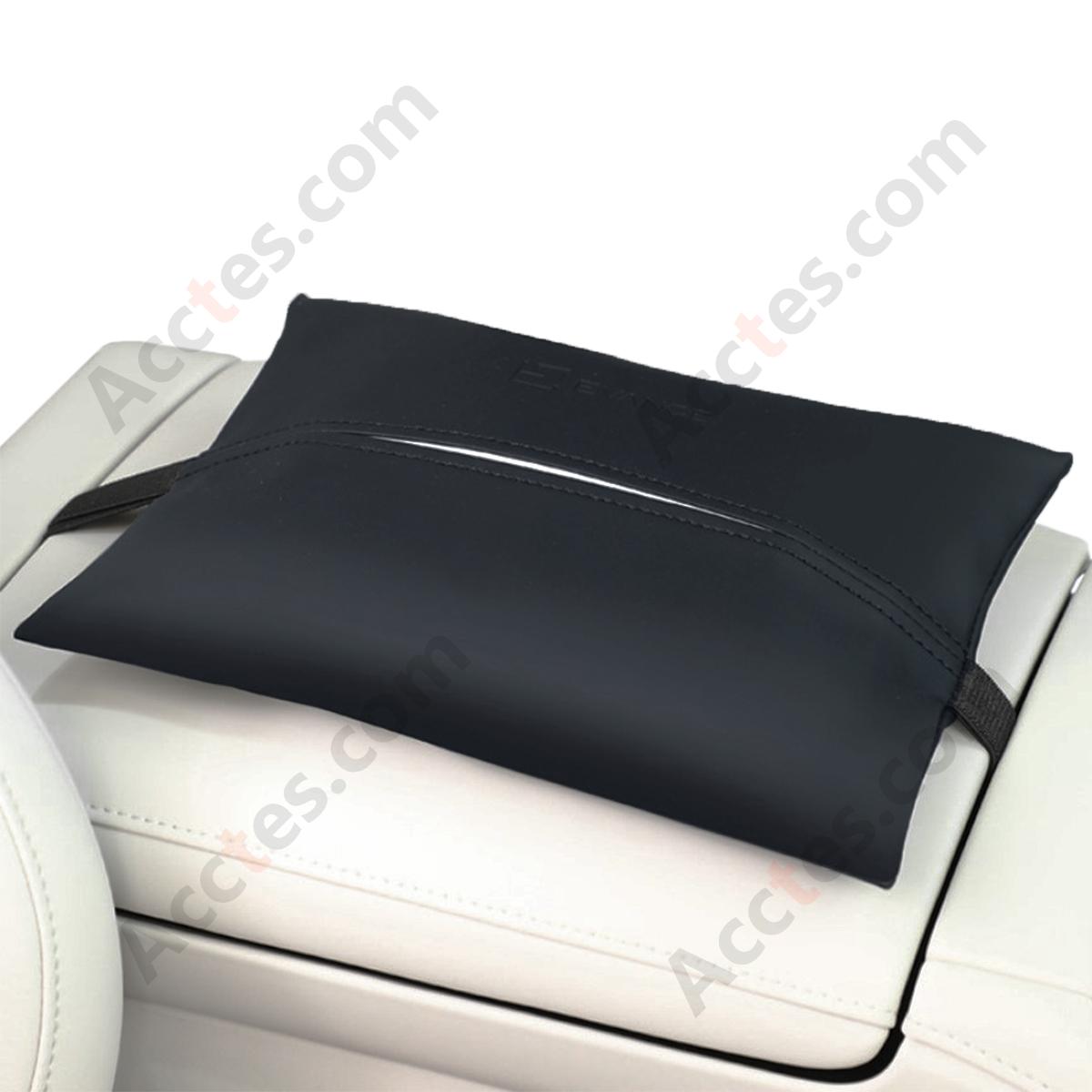 Cream Skin-Feel Car Tissue Pouch, Night Black