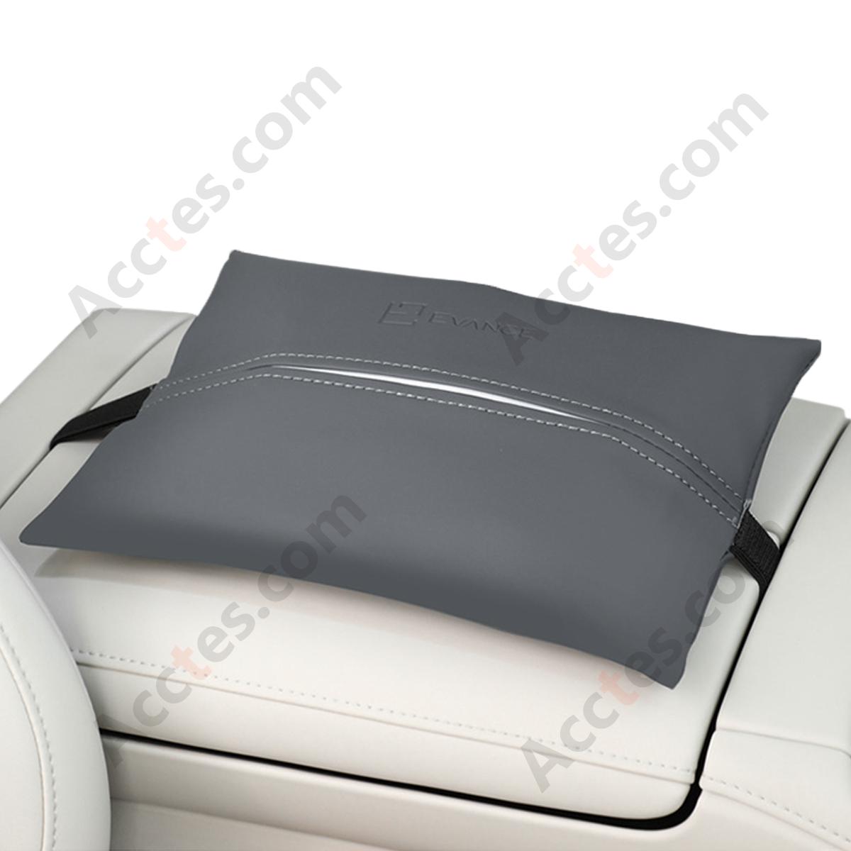 Cream Skin-Feel Car Tissue Pouch, Polar Gray