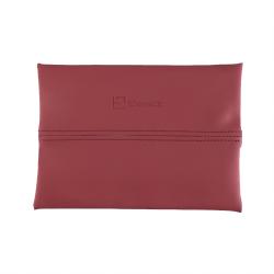 Cream Skin-Feel Car Tissue Pouch, Martha Red