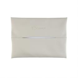 Cream Skin-Feel Car Tissue Pouch, Ivory White