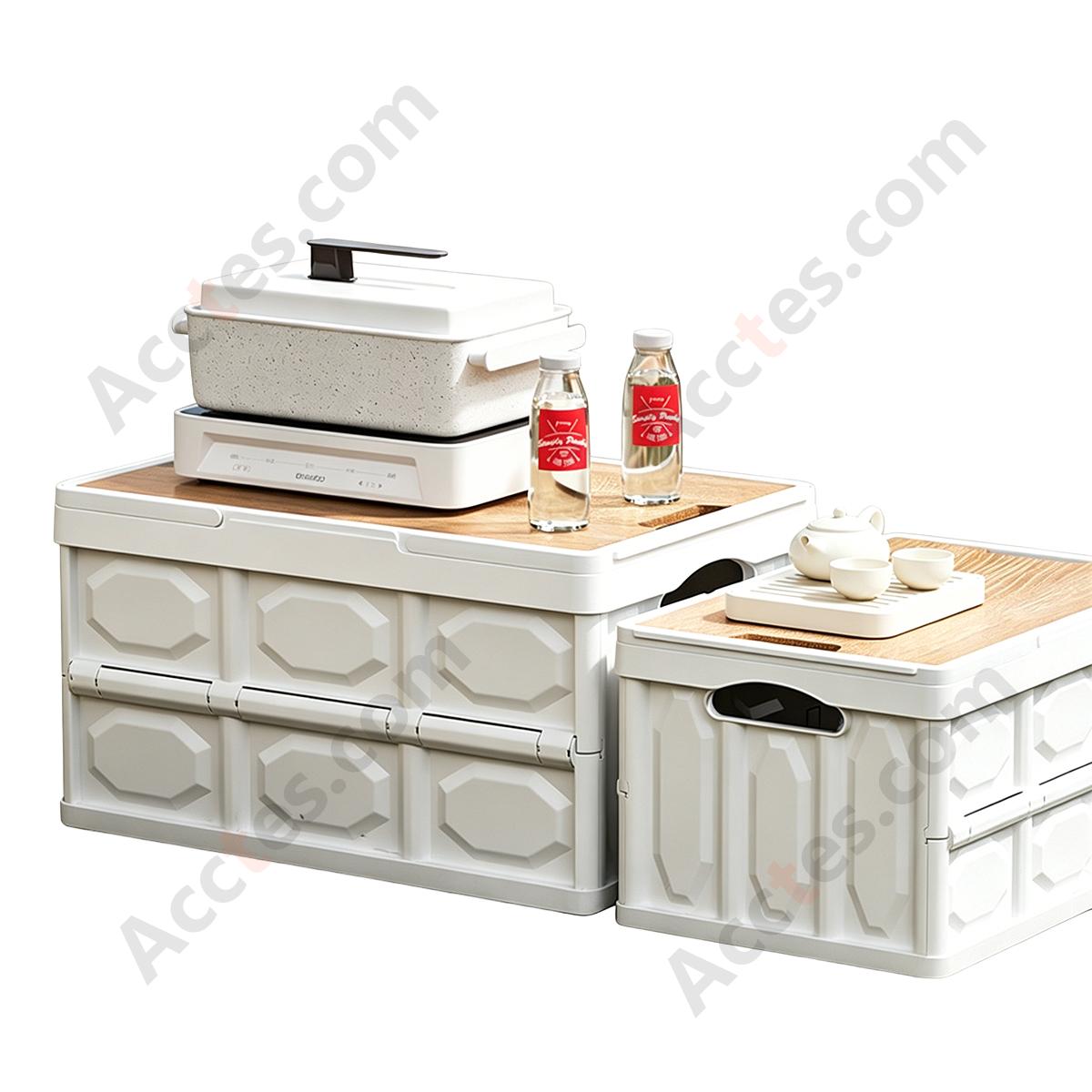 Multifunctional Foldable Large Car Trunk Storage Box, White, Medium