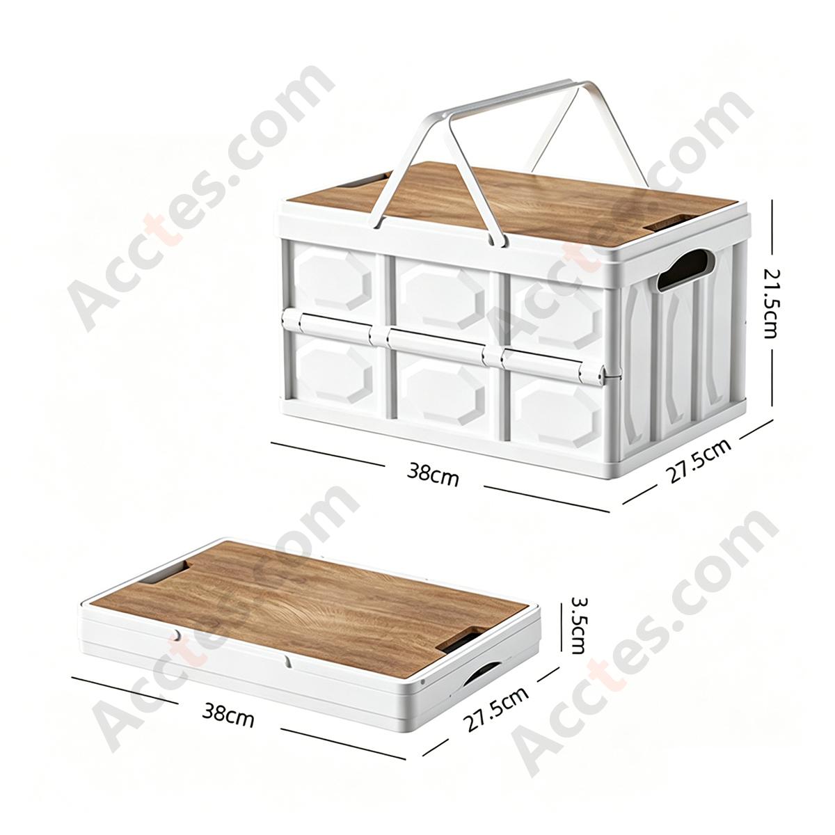 Multifunctional Foldable Large Car Trunk Storage Box, White, Medium