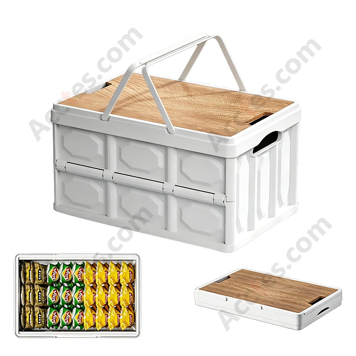 Multifunctional Foldable Large Car Trunk Storage Box, White, Extra Large