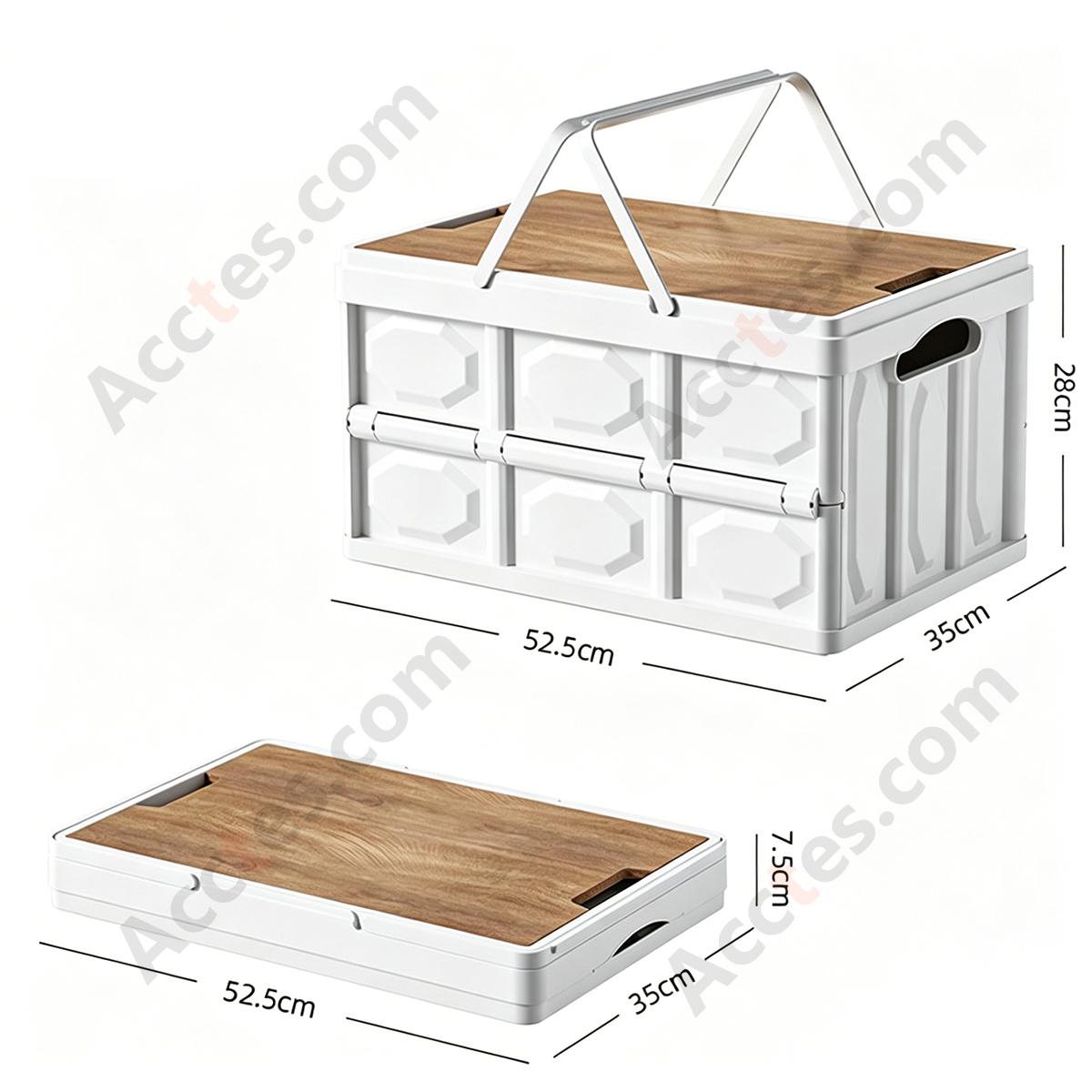 Multifunctional Foldable Large Car Trunk Storage Box, White, Extra Large