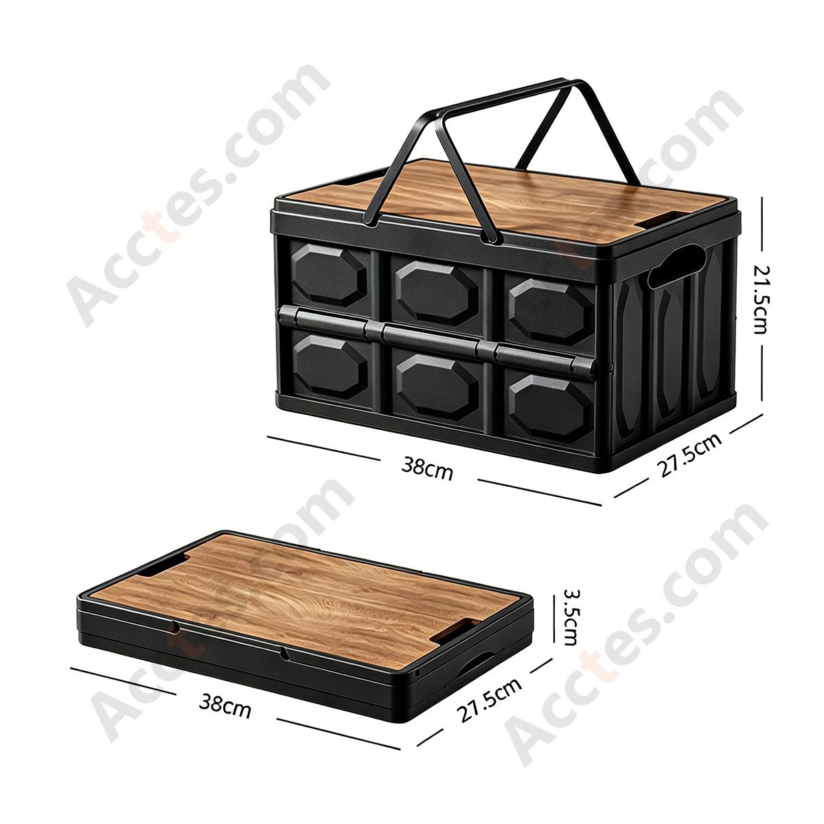 Multifunctional Foldable Large Car Trunk Storage Box, Black, Medium