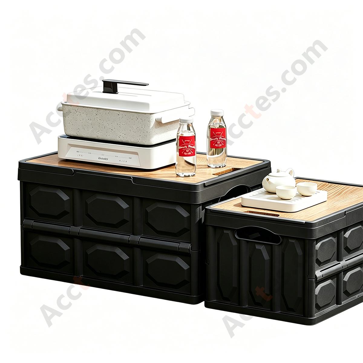 Multifunctional Foldable Large Car Trunk Storage Box, Black, Medium
