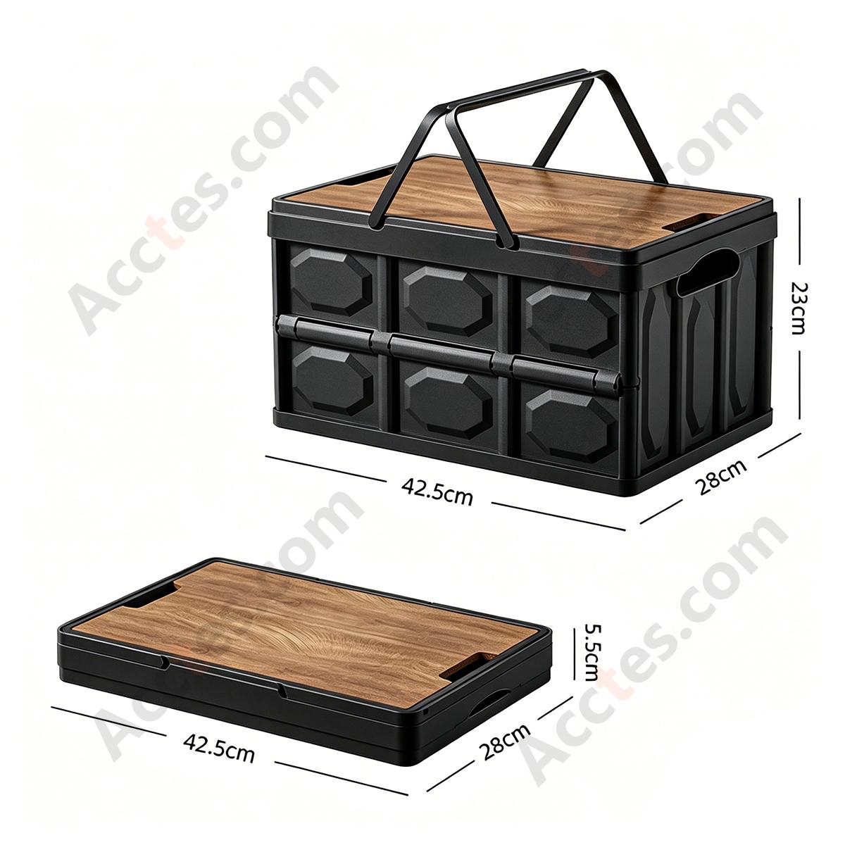 Multifunctional Foldable Large Car Trunk Storage Box, Black, Large